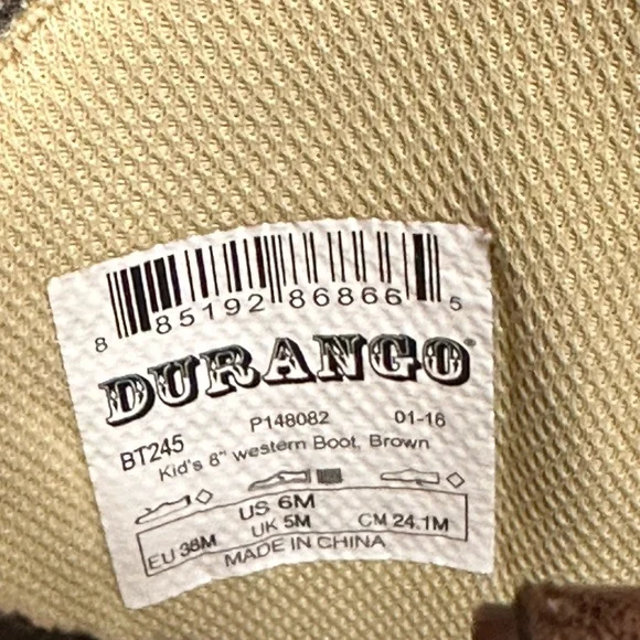 Durango Kids Brown Boots with Flag Design - Picture 6 of 10